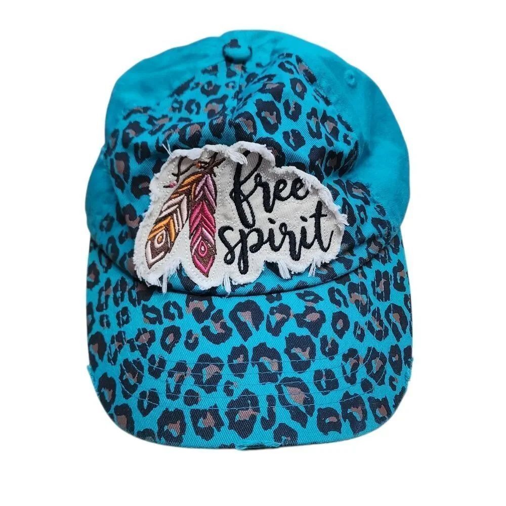 Free Spirit Womens Hat Cap Adjustable Leopard Print Western Cowgirl Boho